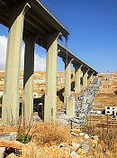 dmaged span of the bridge after partial implosion