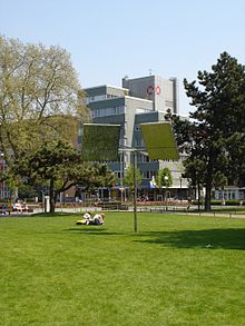 George Rickey, Drei rotierende Quadrate (1973), Engelenschanze an der Promenade in Münster, Westfalen, Foto: 2006