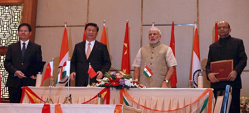 File:Narendra Modi and the Chinese President, Mr. Xi Jinping witnessing the signing of an MoU for establishing 'Sister Province' relations between Guangdong, China and Gujarat, India which covers cooperation in economy and trade (1).jpg