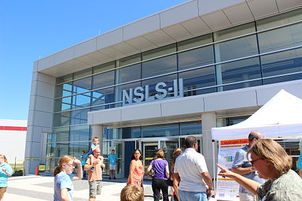 Exterior of National Synchrotron Light Source II facility in 2012, during a Brookhaven National Laboratory "Summer Sundays" public tour.
