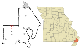 New Madrid County Missouri Incorporated and Unincorporated areas Parma Highlighted.svg