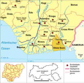 Kart over Akwa Ibom