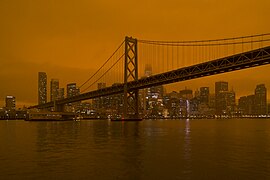 North Complex smoke in San Francisco - Bay Bridge and Financial District.jpg