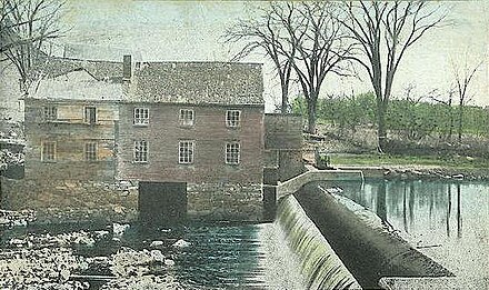 Mill Pond Dam, as depicted on a 1908 postcard