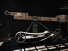 Old pumpjack in the W. M. Keck Foundation Gallery, Natural History Museum of Los Angeles County Old pumpjack.jpg