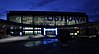 Ostrava Main Railway Station at night.