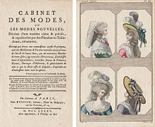 Page de titre du Cabinet des modes 1785. Gravure Second Cahier Planche III Lecler del. Duhamel sculp..jpg