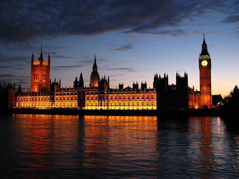 File:Palace of Westminster at sunset.jpg