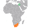 Location map for the State of Palestine and South Africa.