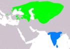 Aire de répartition de l'Étourneau roselin