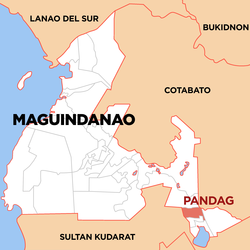 Mapa ning Maguindanao del Sur ampong Pandag ilage