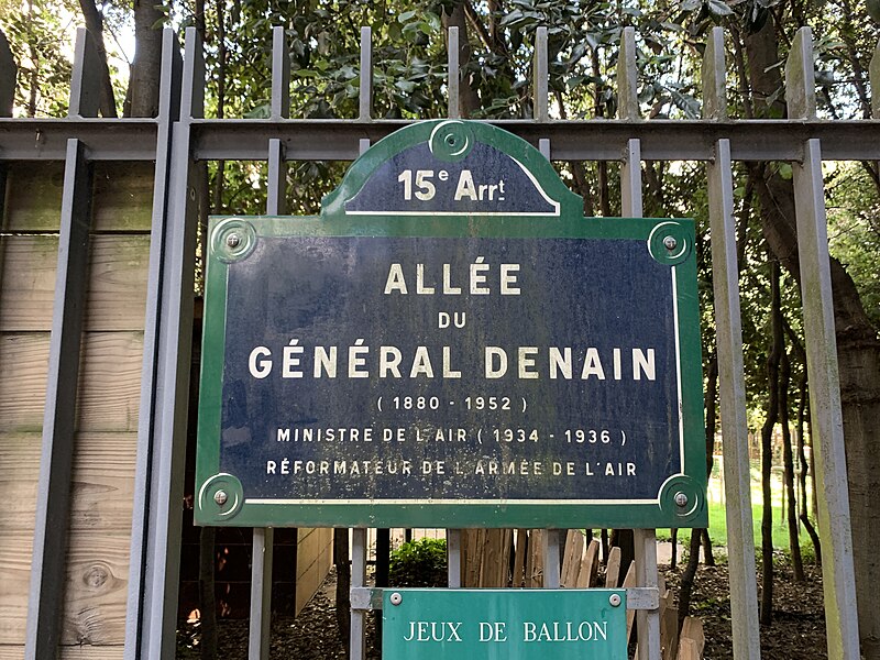 File:Plaque Allée Général Denain - Paris XV (FR75) - 2021-08-08 - 4.jpg