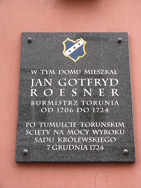 File:Plaque to Roesner on building in Toruń Old Town.jpg