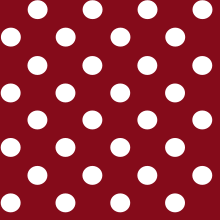 White polka dots on red background Polka dot.svg