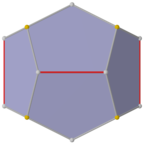 Orthographic projections of the pyritohedron with h = 1/2