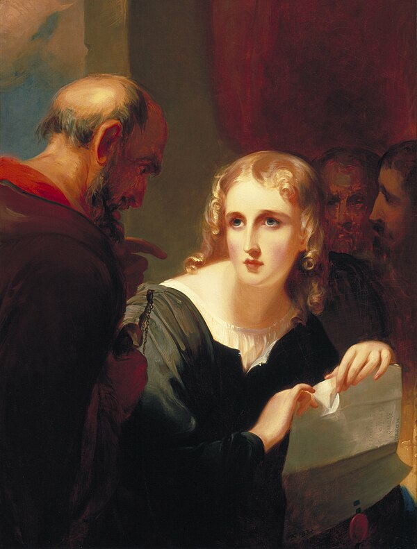 Portia and Shylock, by Thomas Sully