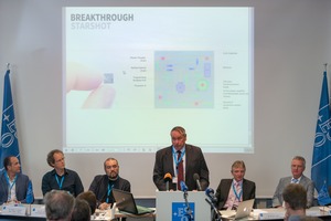 On 24 August 2016, ESO hosted a press conference to discuss the announcement of exoplanet Proxima b at its headquarters in Germany. In this picture, Pete Worden giving a speech. Press Conference at ESO HQ2.tif
