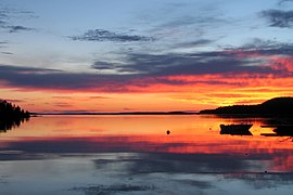 Sun setting over Lake Päijänne Finland Image is also a Featured picture of Finland