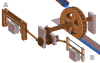 Scheme of the Roman Hierapolis stone sawmill. The 3rd century AD watermill is the first known machine to incorporate a crankshaft and connecting rod.