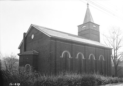 REAR AND SIDE VIEW (N.W.) - Presbyterian Church, North Chinabee & East Clinton Streets, Jacksonville, Calhoun County, AL.jpg