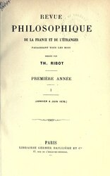 Revue philosophique de la France et de l’étranger