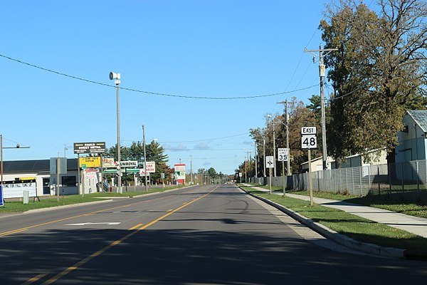 Looking north in Rice Lake on WIS 48