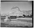 Route 92, museum and headquarters sign. View NW. - Scotts Bluff Summit Road, Gering, Scotts Bluff County, NE HAER NE-11-2.tif