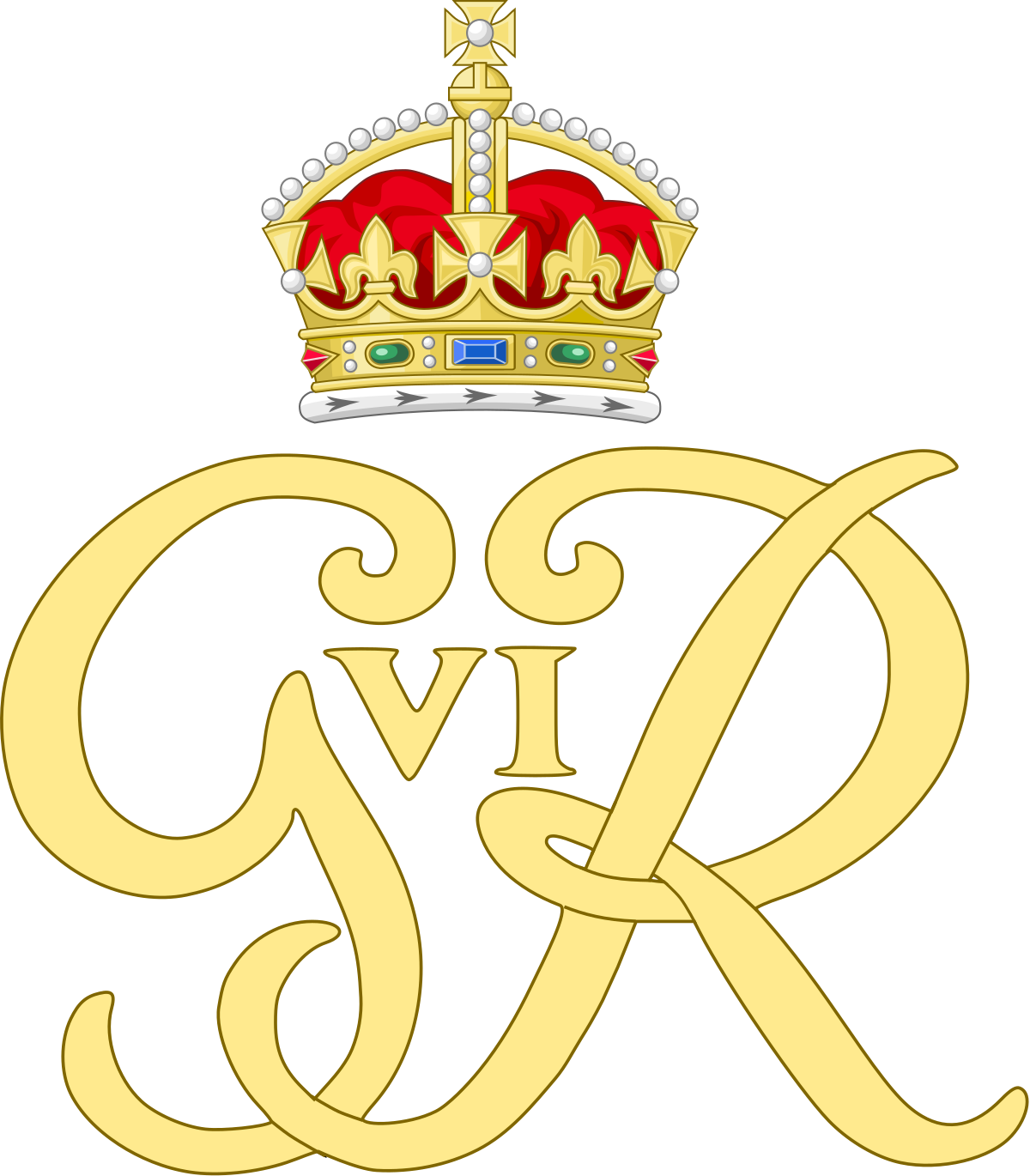 Download File Royal Monogram Of King George Vi Of Great Britain Svg Wikimedia Commons