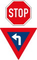 Stop and yield turn left