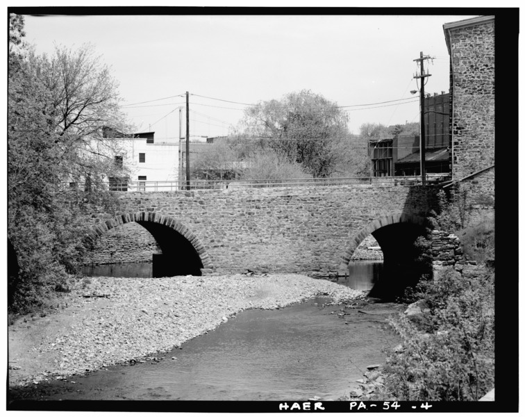 File:SOUTH FACE OF BRIDGE - West Marshall Street Bridge, Marshall Street over Stony Creek, Norristown, Montgomery County, PA HAER PA,46-NOR,1-4.tif