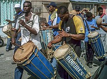 Afro-Venezuelan drumming is part of the culture of Barlovento. Photo from Bobures Lake, south of Maracaibo. San Benito de Palermo en Bobure.JPG