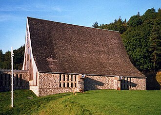 The chapel at Scargill House Christian conference centre, dating from 1960 and designed by George Pace ScargillHouseChapel(StephenCraven)Sep1999.jpg