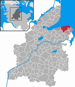 Poziția Schwedeneck pe harta districtului Rendsburg-Eckernförde