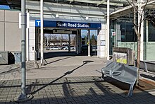 Scott Road's west entrance provides access to the bus exchange. Scott Road station entrance.jpg