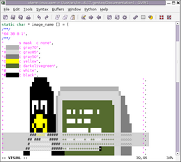 Capture d'écran xterm-linux.xpm-GVIM.png