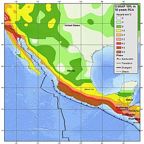 Seismic hazard risk in Mexico Seismic mexico hazard.jpg