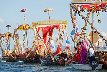 Colourful yachts during the Regatta Lepa-Lepa celebrations, one of the most important cultural festivals among the Bajau community in Semporna Semporna Sabah Regatta-Lepa-2015-03.jpg