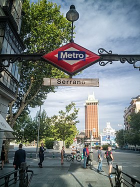 A Serrano (madridi metró) cikk szemléltető képe