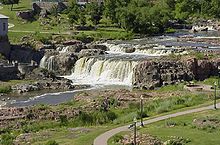 Die Wasserfälle des Big Sioux River, nach denen die Stadt benannt ist