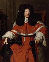 Lord Chief Justice of England Sir John Holt by Richard van Bleeck, c. 1700. Holt greatly influenced the end of prosecutions for witchcraft in England. National Portrait Gallery, London. Sir John Holt by Richard Van Bleeck.jpg