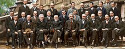 Thumbnail for File:Solvay conference 1927 (color).jpg