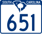 South Carolina Highway 651 marker