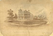 Perspective drawing of Villa Fernberg by Benjamin Backhouse, circa 1864 StateLibQld 1 124056 Perspective drawing of Villa Fernberg, Brisbane, ca. 1864.jpg