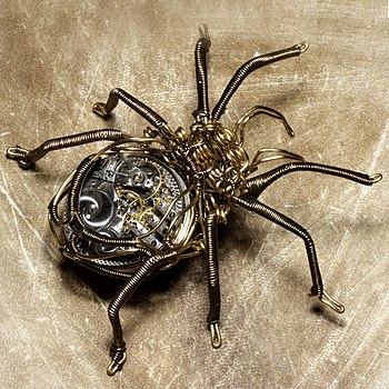 English: Steampunk Clockwork Spider Brass and ...