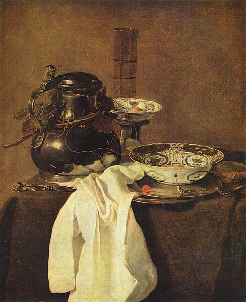 File:Still Life with a Pewter Jug and Two Porcelain Plates by Jan Treck.jpg