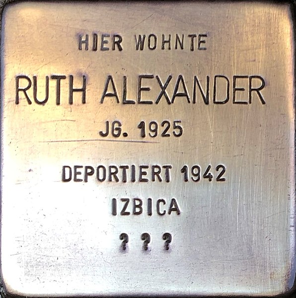 File:Stolperstein Ruth Alexander2.jpg