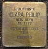 Stolperstein shoulder blade 84 (Clara Philip) in Hamburg-Sternschanze.JPG