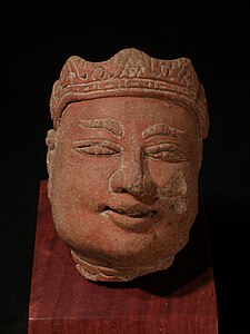 TC 223 Majapahit tête en terre cuite de Gajah Mada.JPG