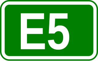 <span class="mw-page-title-main">European route E5</span> Road in trans-European E-road network