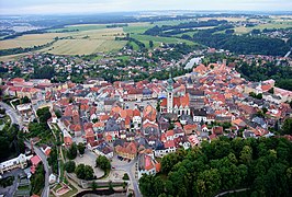 Tabor CZ aerial old town from north B1.jpg